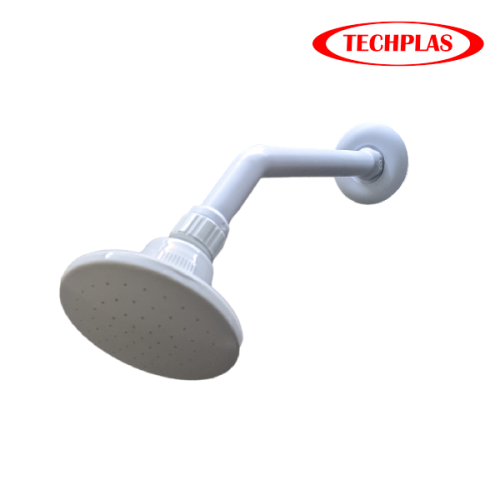 TECHPLAS PVC SHOWER ROSE&8" PVC SHOWER ARM 4108#+4104#
