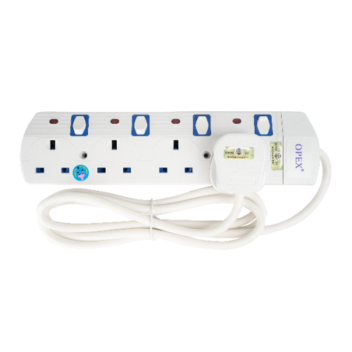 OPEX 4GANG 2M TRAILING SOCKET C/W NEON