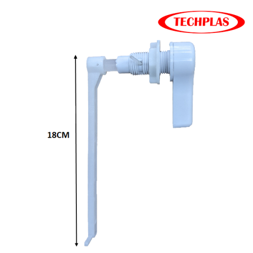 TECHPLAS 'SHORT' WHITE PLASTIC 'FRONT' LEVER HDL W/ACCS 1049