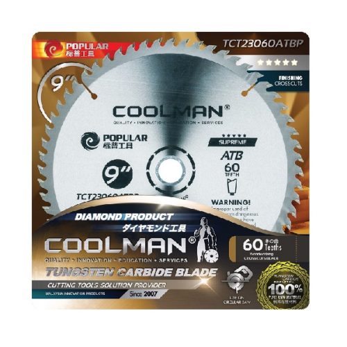 COOLMAN 9"/230MM POPULAR TCT 60T ATB PRE TYPE - (TCT23060ATBP)