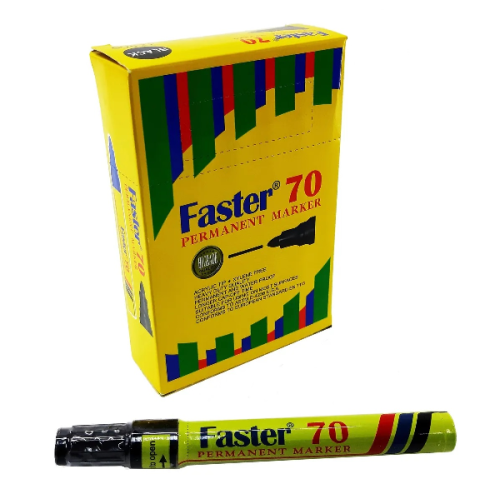 FASTER 70 PERMANENT MARKER (BLACK) - DOZ(12PCS)