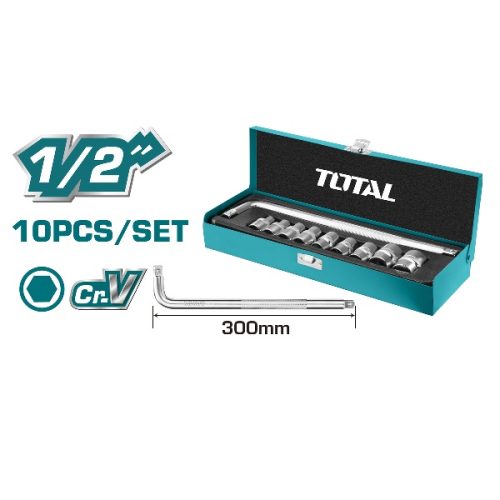 TOTAL 10PCS 1/2" SOCKET SET (THTL121101)