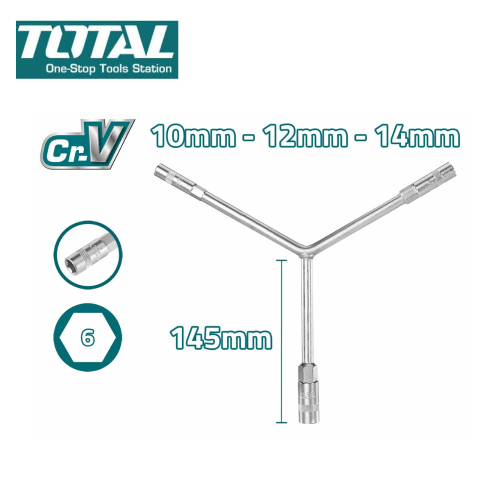 TOTAL 10-12-14MM Y-TYPE SOCKET WRENCH (THYSW101214)