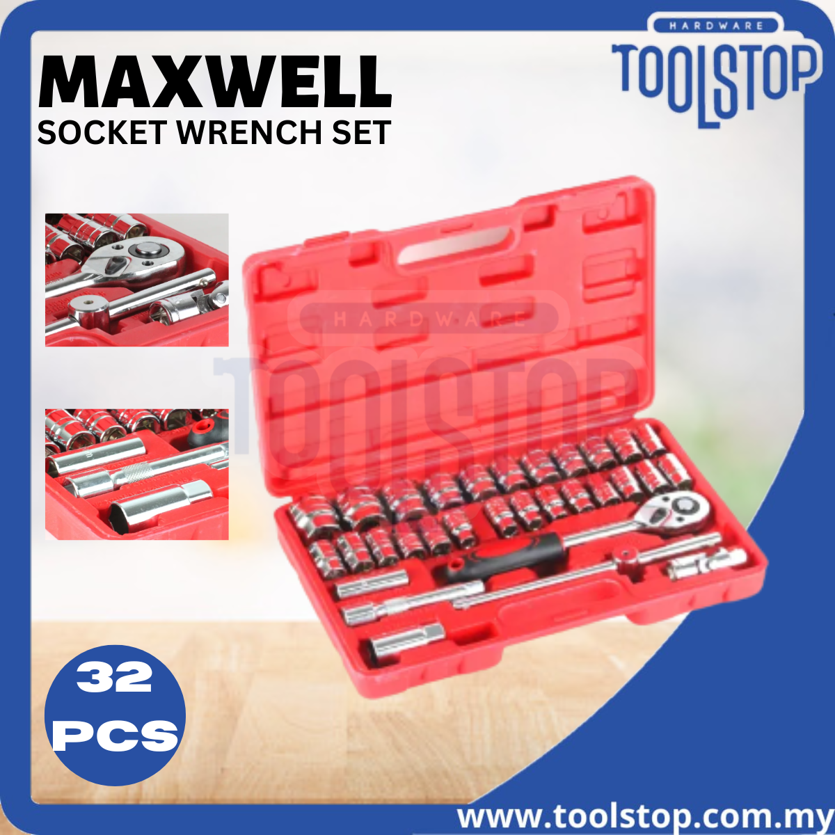 32PCS x 1/2" Box Socket Set